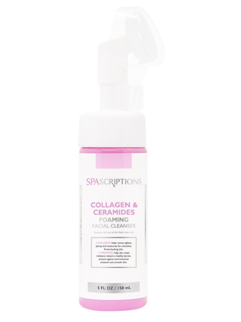 SpaScriptions Collagen & Ceramides Foaming Facial Cleanser - Pink